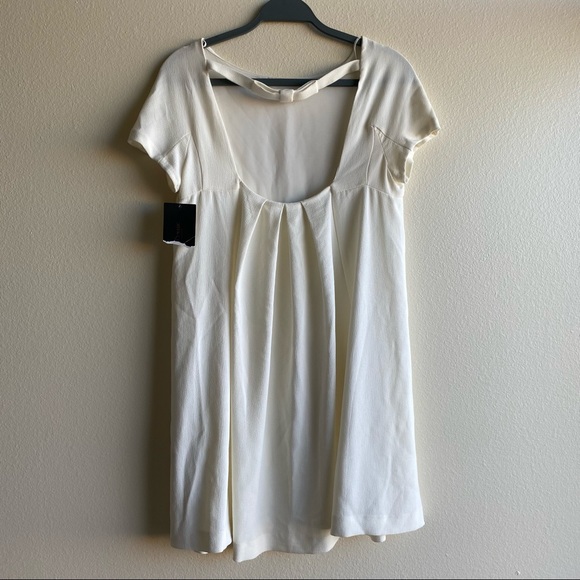 Zara Basics White Bow Detail Shift Dress NWT Sz Small - Picture 10 of 13